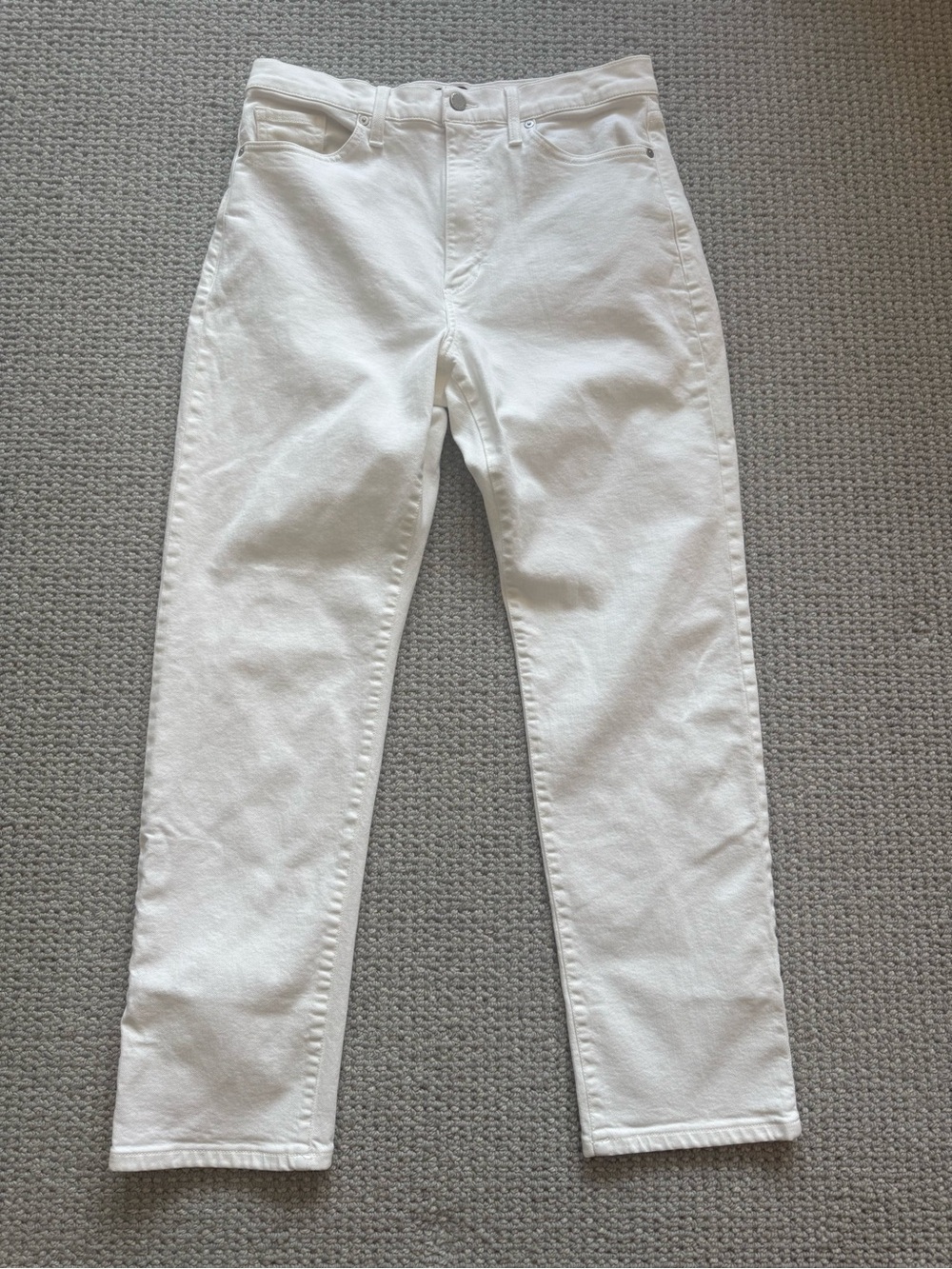 Banana Republic Women's White High-Rise Straight Jeans